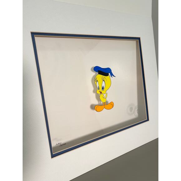 Warner Brothers Animation Art 1992 Sericel LTD Ed Anchors Away Tweety Mounted - Picture 2 of 8